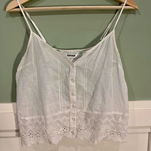 GARAGE spaghettini strap white top